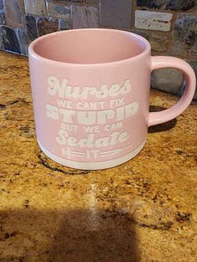 Pink 'Nurses We Can't Fix Stupid' Ceramic Coffee Mug